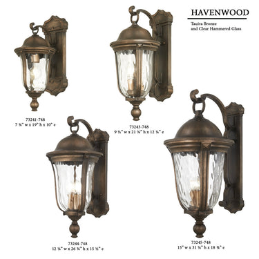 Great Outdoors 73245-748 Havenwood - 5 Light Wall Mount in Tavira Bronze And Alder Silver 3