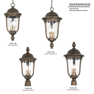 Great Outdoors 73246-748 Havenwood - 3 Light Hanging in Tavira Bronze And Alder Silver 4