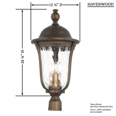 Great Outdoors Havenwood 4 Light Outdoor Post Mount Mount - 73249-748 3