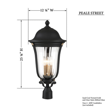 Great Outdoors Peale Street 4 Light Outdoor Post Mount Mount - 73239-738 3