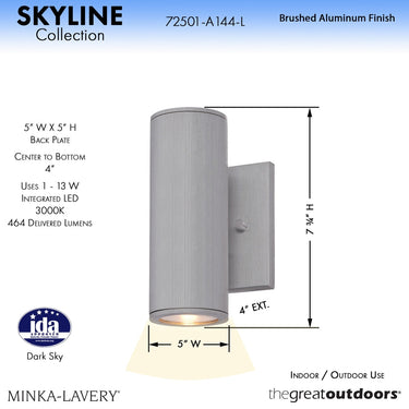 Great Outdoors Skyline LED 1 Light Outdoor LED Wall Mount - 72501 