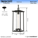 Great Outdoors Trescott 1 Light Chain Hung Lantern - 72474-66 