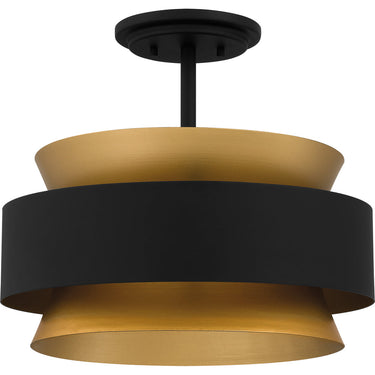 Hagley 3 Light Semi-Flush Mount in Earth Black 3
