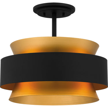 Hagley 3 Light Semi-Flush Mount in Earth Black 1