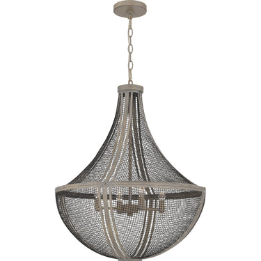 Hallie 4 Light Pendant in Distressed Grey Wood 1