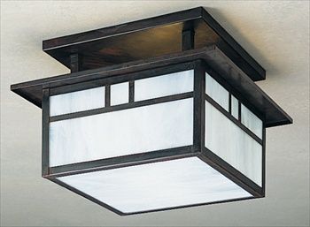 HCM-12 Arroyo Craftsman Huntington Small Semi-Flush Fixture with Empty Overlay - Crescent Harbor