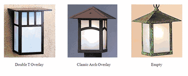 HCM-12 Arroyo Craftsman Huntington Small Semi-Flush Fixture with Double T-Bar Overlay - Crescent Harbor