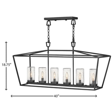 Hinkley Alford Place Alternative Image 12V LED Outdoor Medium Six Light Linear Pendant Alternative Image 1