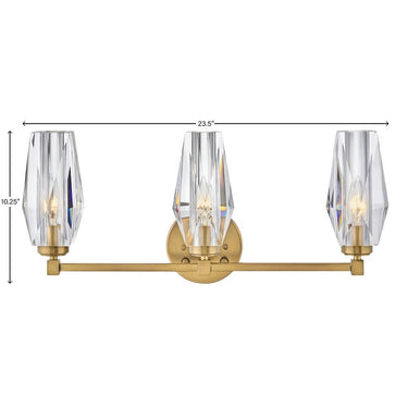 Hinkley Ana Medium Three Light Vanity Wall Sconce in Heritage Brass Finish Alternative Image 6