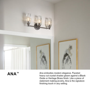 Hinkley Ana Medium Three Light Vanity Wall Sconce in Heritage Brass Finish Alternative Image 7