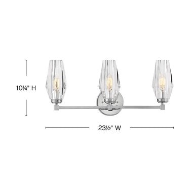 Hinkley Ana Medium Three Light Vanity Wall Sconce in Polished Nickel Finish Alternative Image 1