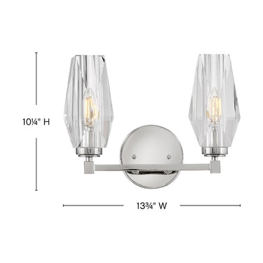 Hinkley Ana Small Two Light Vanity Wall Sconce in Polished Nickel Finish Alternative Image 1