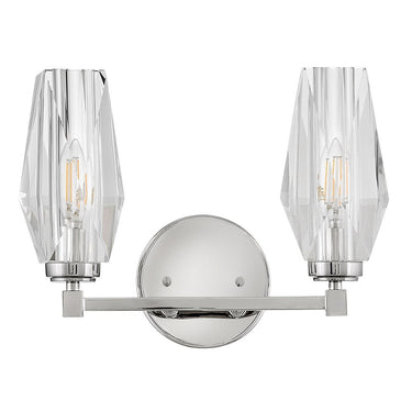Hinkley Ana Small Two Light Vanity Wall Sconce in Polished Nickel Finish Alternative Image 4
