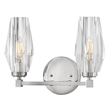 Hinkley Ana Small Two Light Vanity Wall Sconce in Polished Nickel Finish Alternative Image 5