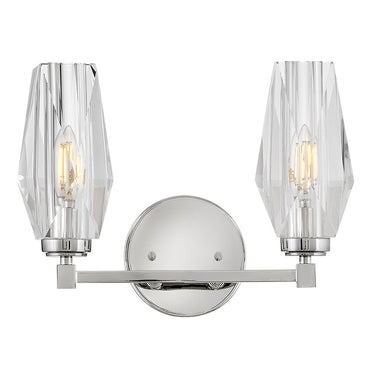 Hinkley Ana Small Two Light Vanity Wall Sconce in Polished Nickel Finish 