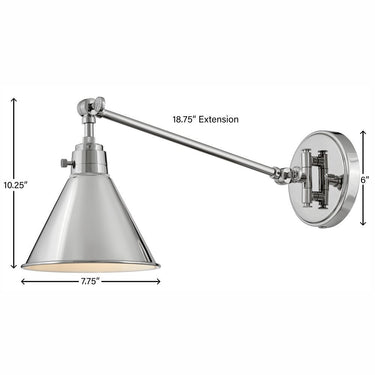 Hinkley Arti Medium Alternative Image 7.75" Swing Arm Single Light Sconce Alternative Image 18