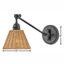 Hinkley Arti Medium Swing Arm Single Light Sconce - Alternative Image 3690BK-NAT Alternative Image 1