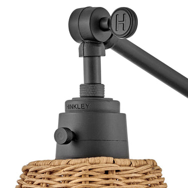 Hinkley Arti Medium Swing Arm Single Light Sconce - Alternative Image 3690BK-NAT Alternative Image 5