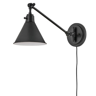 Hinkley Arti Medium Swing Arm Single Light Sconce - 3690BK 