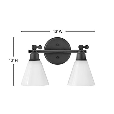 Hinkley Arti Small Adjustable Two Light Vanity Wall Sconce Alternative Image 1