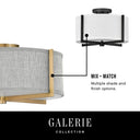 Hinkley Axis Heathered Gray Medium Semi-flush Mount Alternative Image 6