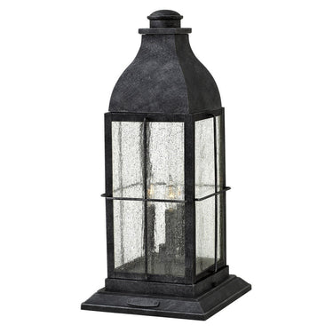Hinkley Bingham 12V LED Outdoor Large Pier Mount Lantern in Greystone Finish 