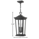 Hinkley Bromley LED Alternative Image 10" Outdoor Medium Hanging Lantern in Museum Black Finish Alternative Image 4