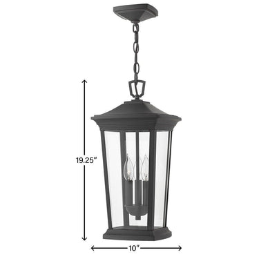 Hinkley Bromley LED Alternative Image 10" Outdoor Medium Hanging Lantern in Museum Black Finish Alternative Image 4