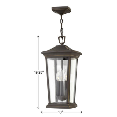 Hinkley Bromley LED Alternative Image 10" Outdoor Medium Hanging Lantern in Oil Rubbed Bronze Finish Alternative Image 3