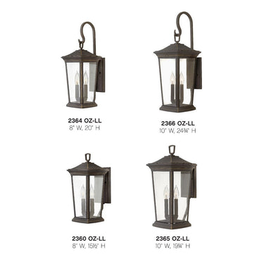 Hinkley Bromley LED Outdoor Medium Wall Mount Lantern in Oil Rubbed Bronze Finish Alternative Image 4