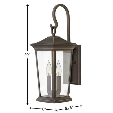 Hinkley Bromley LED Outdoor Medium Wall Mount Lantern in Oil Rubbed Bronze Finish Alternative Image 3