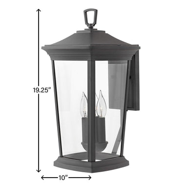 Hinkley Bromley Outdoor Medium Wall Mount Lantern in Museum Black Finish Alternative Image 3