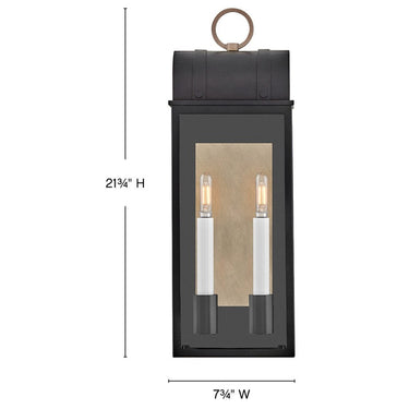 Hinkley Campbell Outdoor Medium Wall Mount Lantern - Alternative Image 10664BK-BU Alternative Image 1