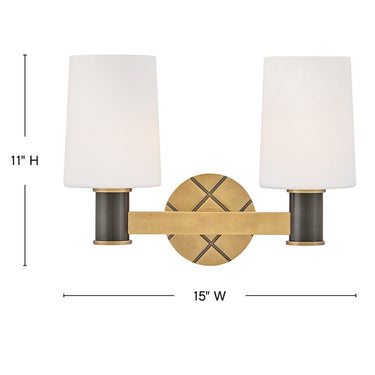 Hinkley Declan Small Two Light Vanity Wall Sconce Alternative Image 1