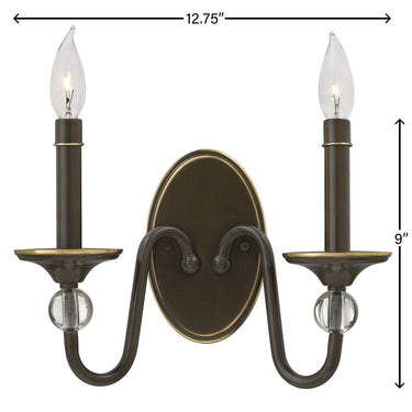 Hinkley Eleanor Small Two Light Sconce Alternative Image 6