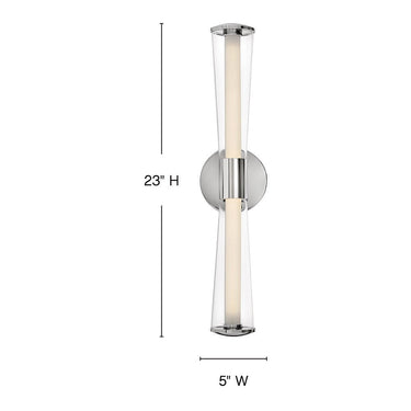 Hinkley Elin Medium LED Vanity Wall Sconce in Chrome Finish Alternative Image 1