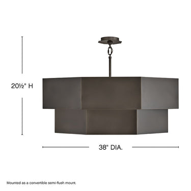 Hinkley Facet Medium Convertible Chandelier in Black Oxide Finish Alternative Image 1