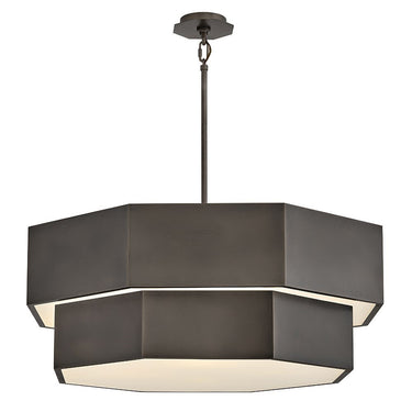 Hinkley Facet Medium Convertible Chandelier in Black Oxide Finish 