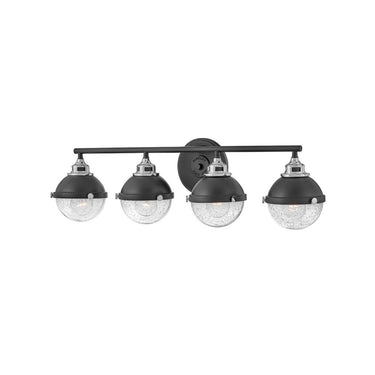 Hinkley Fletcher Large Four Light Vanity Wall Sconce in Black Finish Alternative Image 1