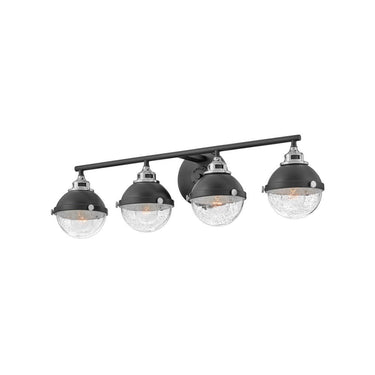 Hinkley Fletcher Large Four Light Vanity Wall Sconce in Black Finish Alternative Image 2