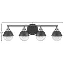 Hinkley Fletcher Large Four Light Vanity Wall Sconce in Black Finish Alternative Image 7