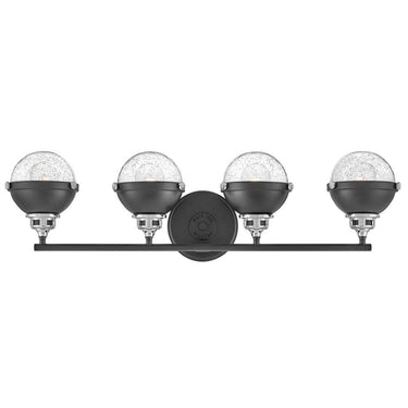 Hinkley Fletcher Large Four Light Vanity Wall Sconce in Black Finish Alternative Image 8