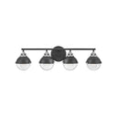 Hinkley Fletcher Large Four Light Vanity Wall Sconce in Black Finish 