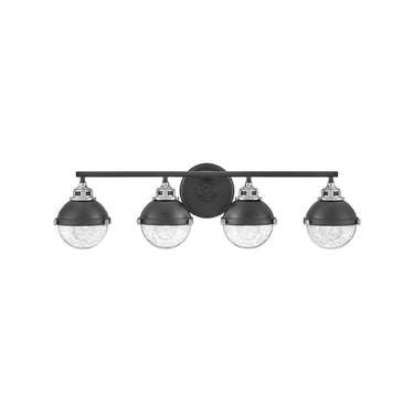 Hinkley Fletcher Large Four Light Vanity Wall Sconce in Black Finish 