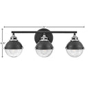 Hinkley Fletcher Medium Three Light Vanity Wall Sconce in Black Finish Alternative Image 1