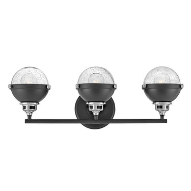 Hinkley Fletcher Medium Three Light Vanity Wall Sconce in Black Finish Alternative Image 7