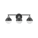 Hinkley Fletcher Medium Three Light Vanity Wall Sconce in Black Finish 
