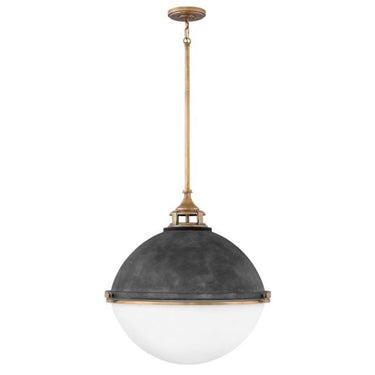 Hinkley Fletcher Small Orb Chandelier in Aged Zinc Finish 