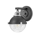 Hinkley Fletcher Small Single Light Vanity Wall Sconce in Black Finish 
