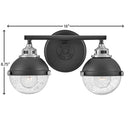 Hinkley Fletcher Small Two Light Vanity Wall Sconce in Black Finish Alternative Image 1